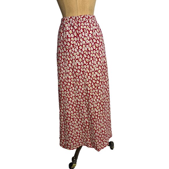 Coldwater Creek Authentic Vintage Scarlet Floral Full-Length Skirt - Picture 1 of 5